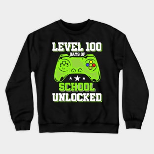 Level 100 Days Of School Unlocked Gamer Video Games Boys Crewneck Sweatshirt